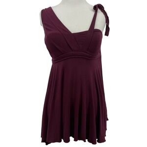 Grace & Desire Vintage Y2K Size XS Asymmetrical Top Maroon Blouse Whimsigoth